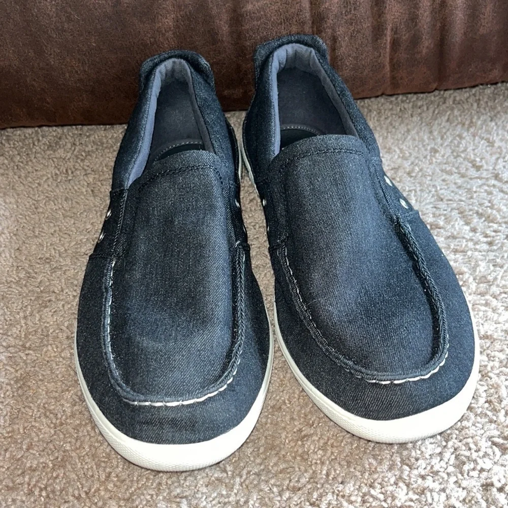 Reaction Kenneth Cole Fasten Ur Anchor black slip on deck shoes size 12